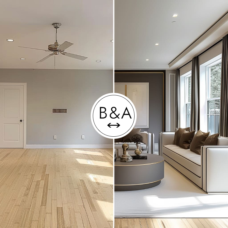 Before after Subtle decor in the living room