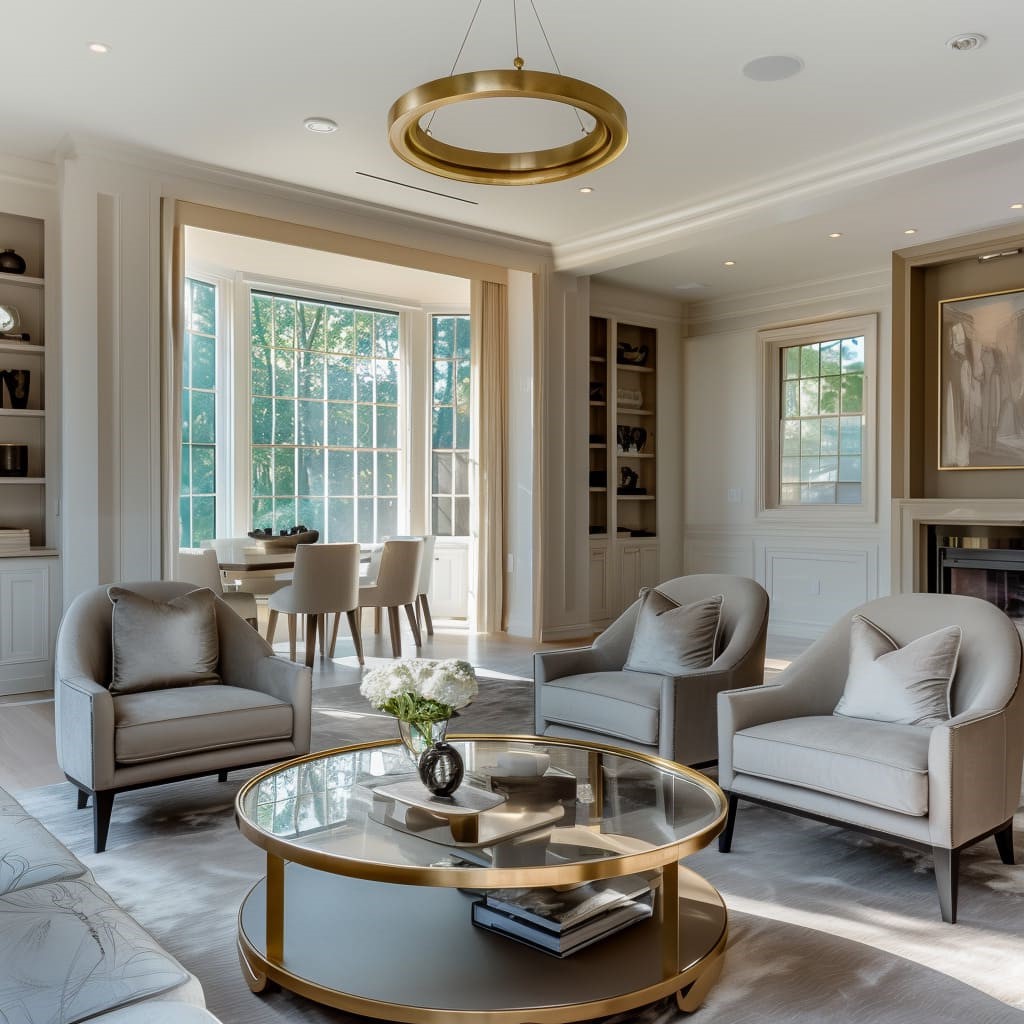 The-cozy-living-room-has-soft-textures-and-warm-gold-accents