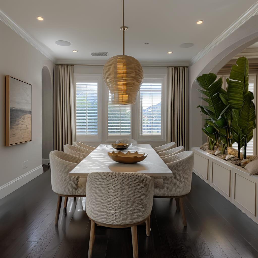 A living room redesigned with minimalist art