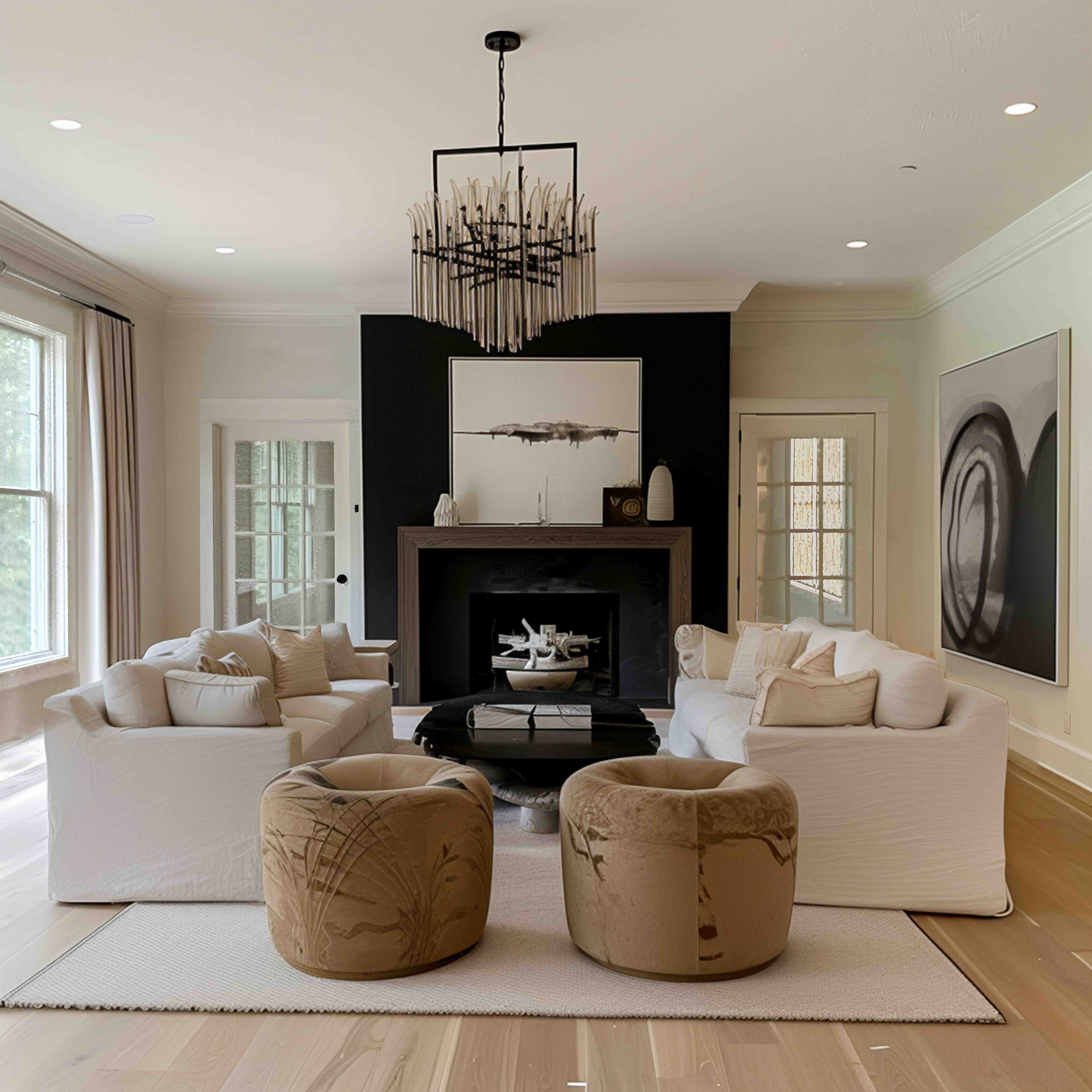 The compact living room makeover creates a comfortable atmosphere