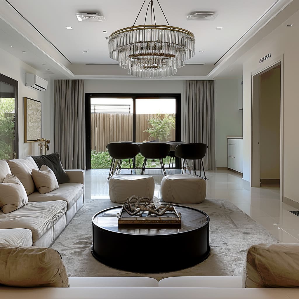 A contemporary style living room with creative design inspiration