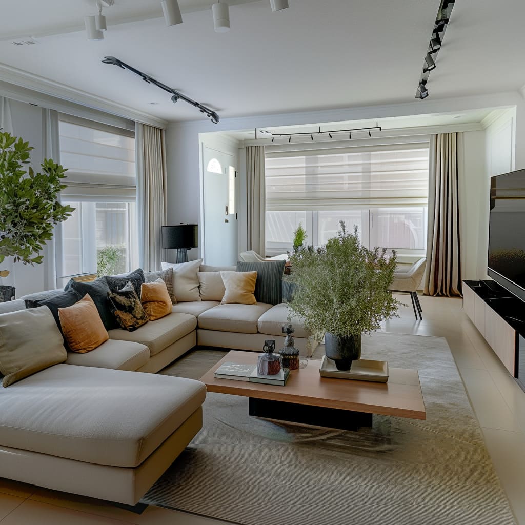 An elegant living room with a refined ambiance