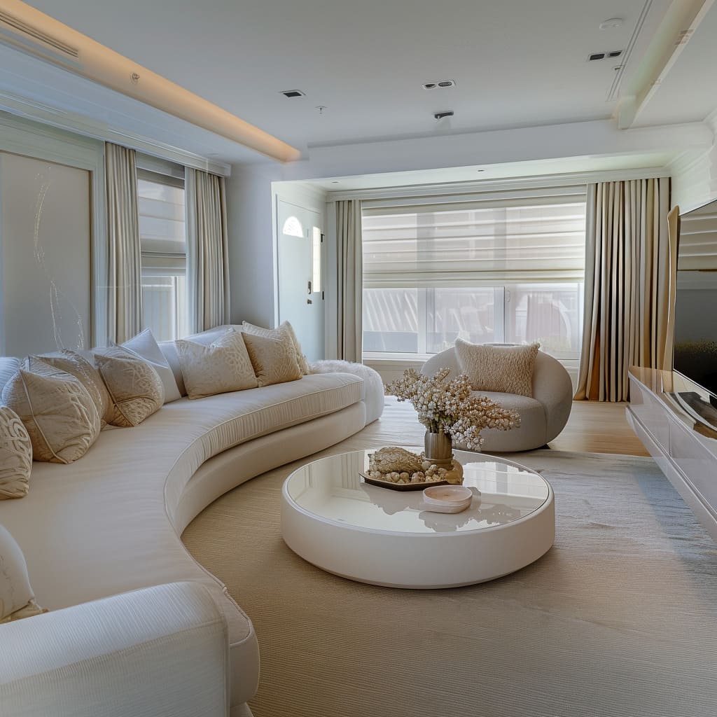 Minimal decor creates a sleek look in the living room