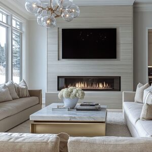 Stunning Luxury Fireplace Designs with TV Above for a Contemporary Living Room