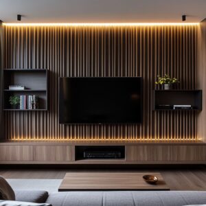 Designing a Stylish Slatted TV Wall for Your Living Room