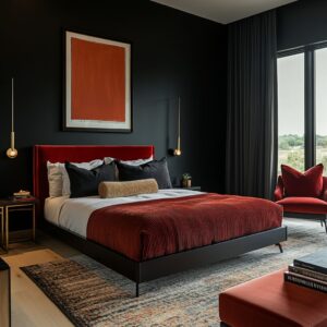 How to Create a Stunning Black and Red Bedroom Without Overpowering the Space