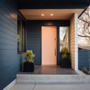 Stylish Front Door Color Ideas That Match Blue House Without High Contrast
