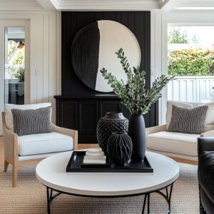Decorating Design Ideas for Black and White Living Room Styling