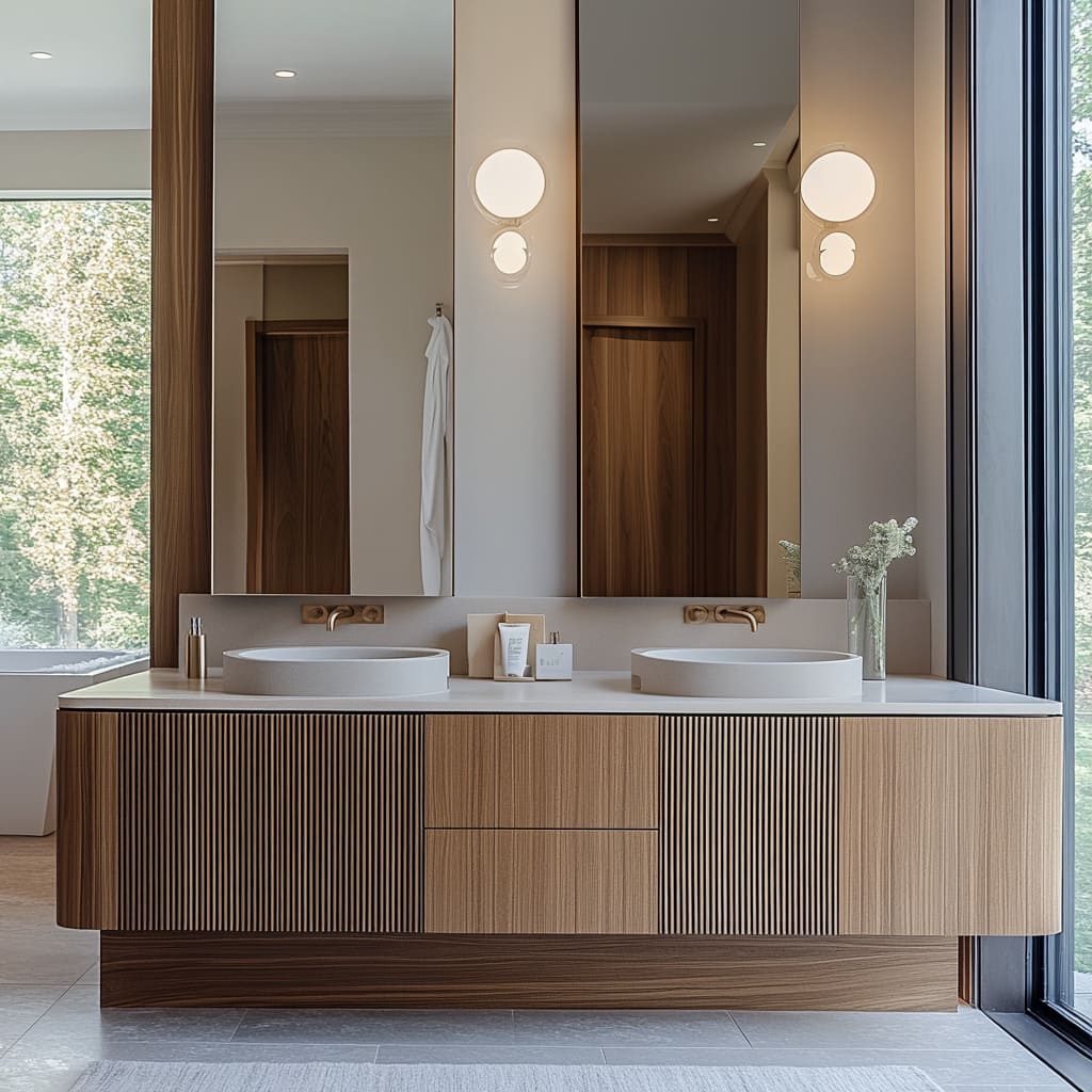 Brown Vanity in Modern Bathroom: Design Insights and Ideas
