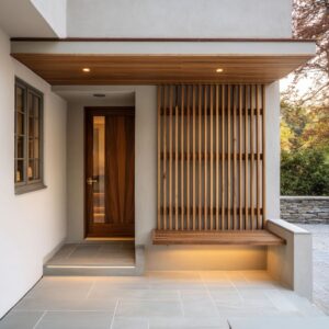 Modern Front Porch Design: How Light, Texture, and Simple Lines Transform a Typical Entry