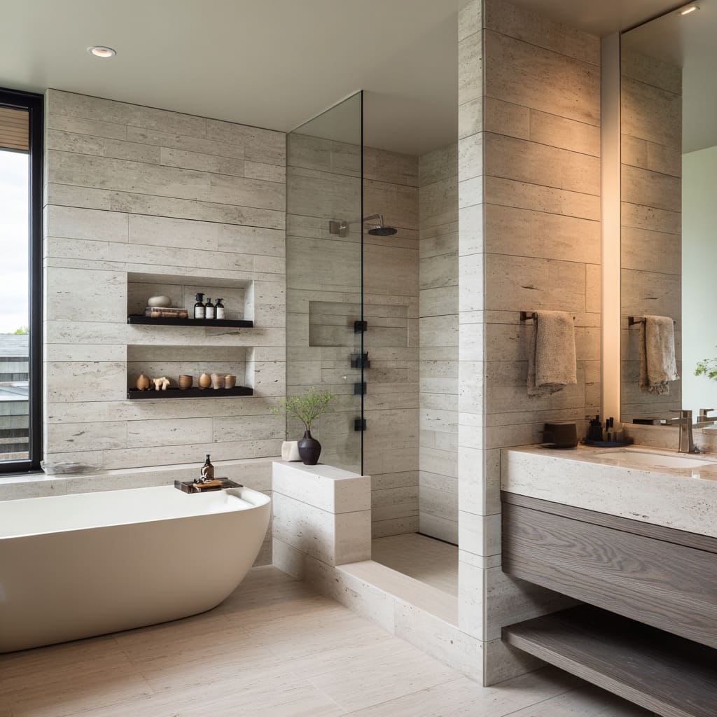Modern Travertine Bathrooms: High-End Stone Concepts, Layouts, and Decorating Strategies