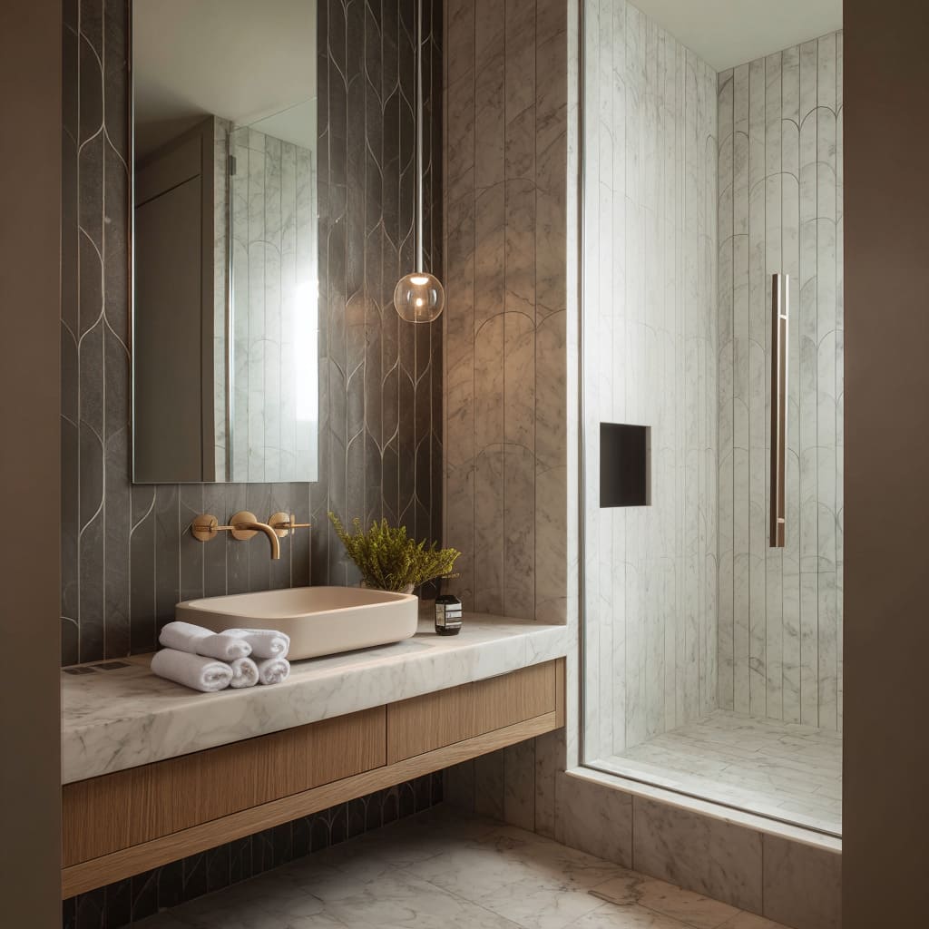 Contemporary Luxury Bathroom Design: Modern Composition of Calm