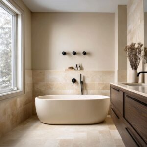 Beige Bathrooms with Black Fixtures: Design Strategies Beyond the Obvious
